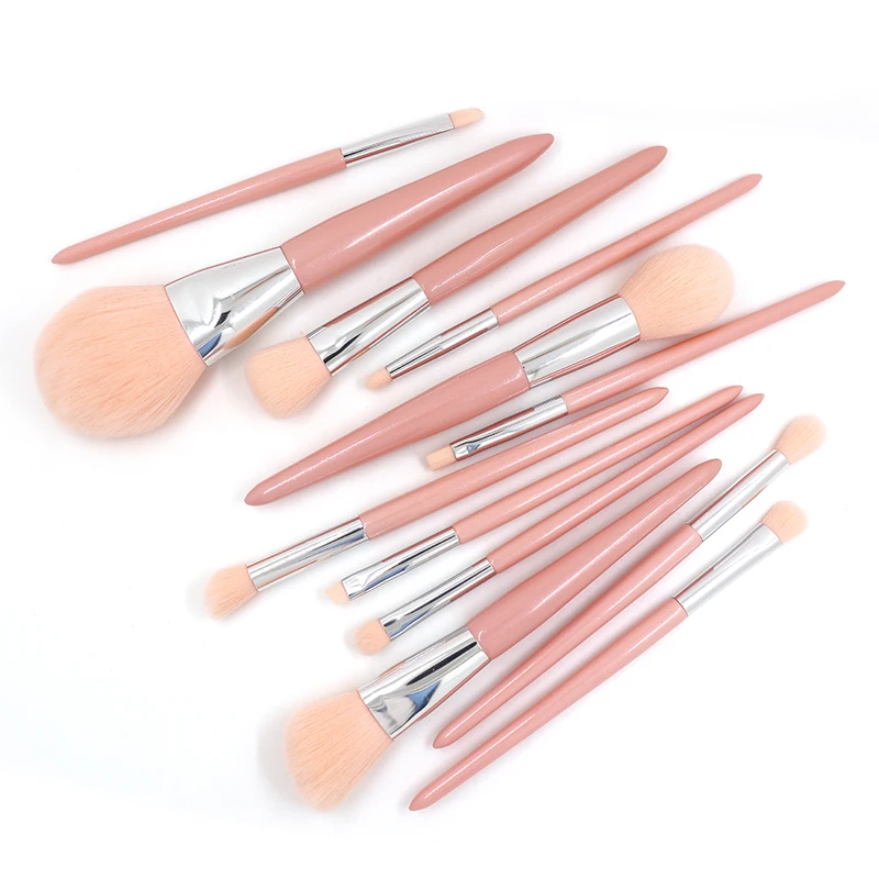 Yally sale china wholesale private label aluminum synthetic hair make up brushes professional pink makeup brush set high quality