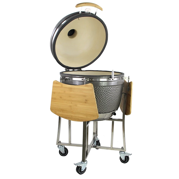 High Quality 2.5 thickness ceramic shell barbecue charcoal kamado in Black