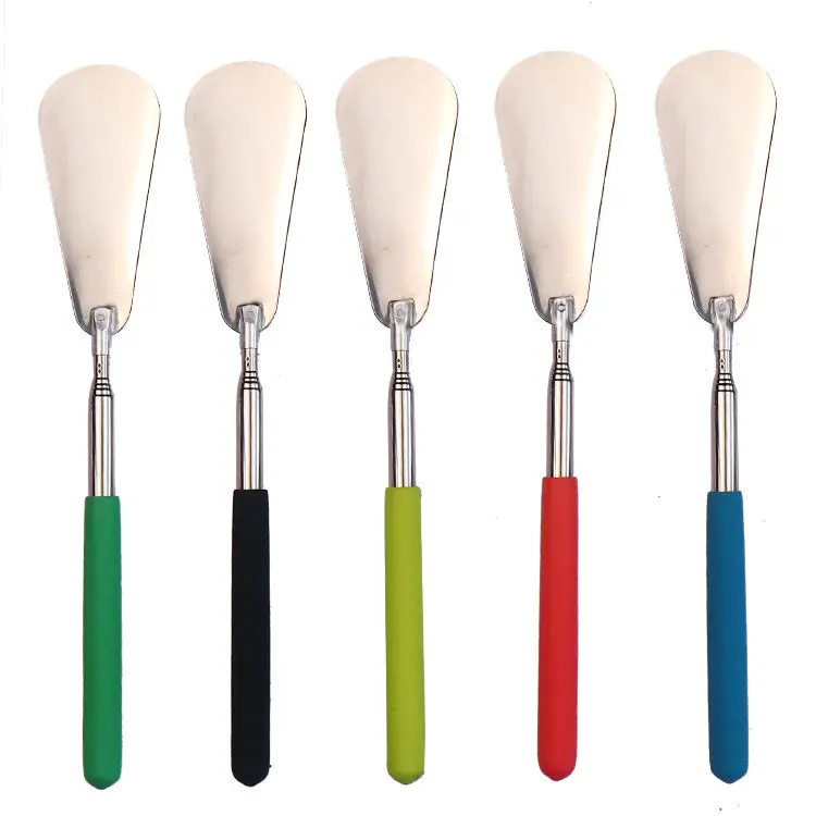 Long Handled Extendable Shoehorn Metal Stainless Steel Telescopic Foldable Metal Shoe Horn