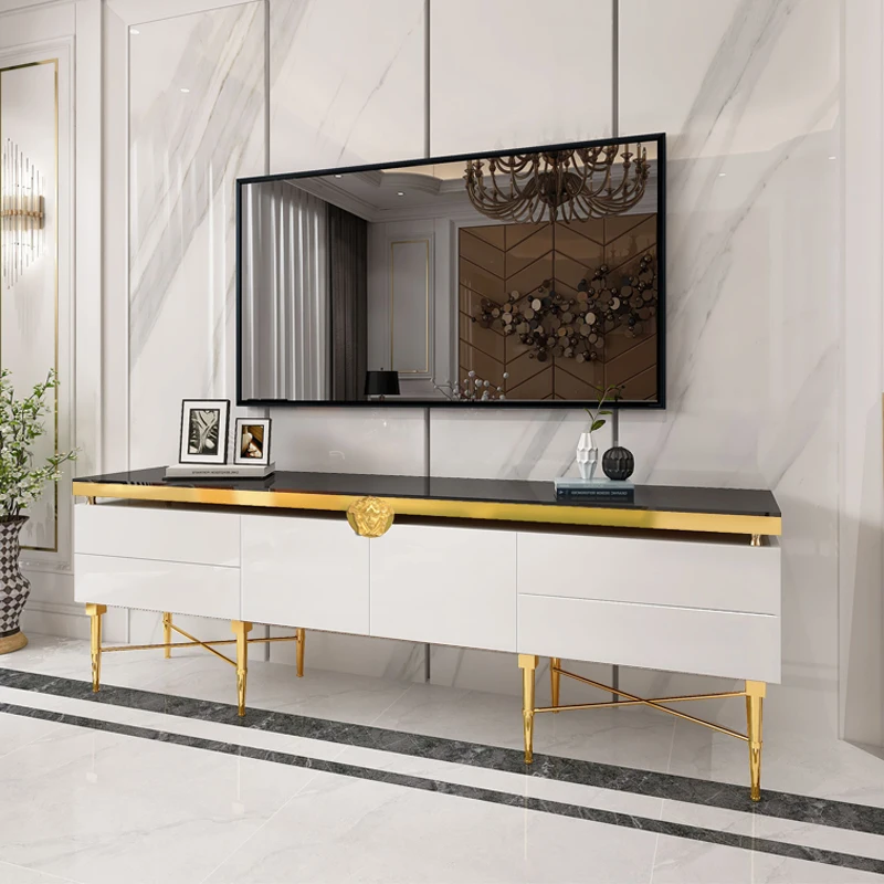 Luxury  Middle East Saudi Arabic Unique Golden stainless steel Medusas TV Stand Furniture