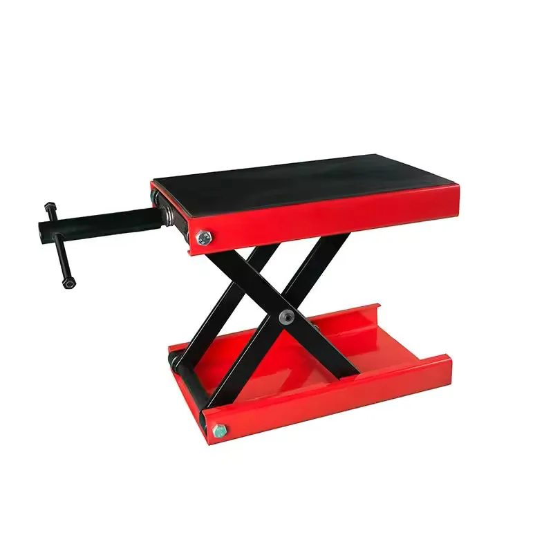 500kg Motorcycle Lift Center Scissor Lift Jack Wide Flat Hoist Stand for Street Bikes ATVs Garage Repair Stand