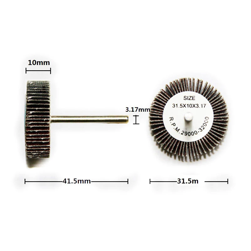 TASP 9pcs Abrasive Flap Wheel Sanding Disc 31.5x10x3.17mm Mini Drill Rotary Tool Accessories