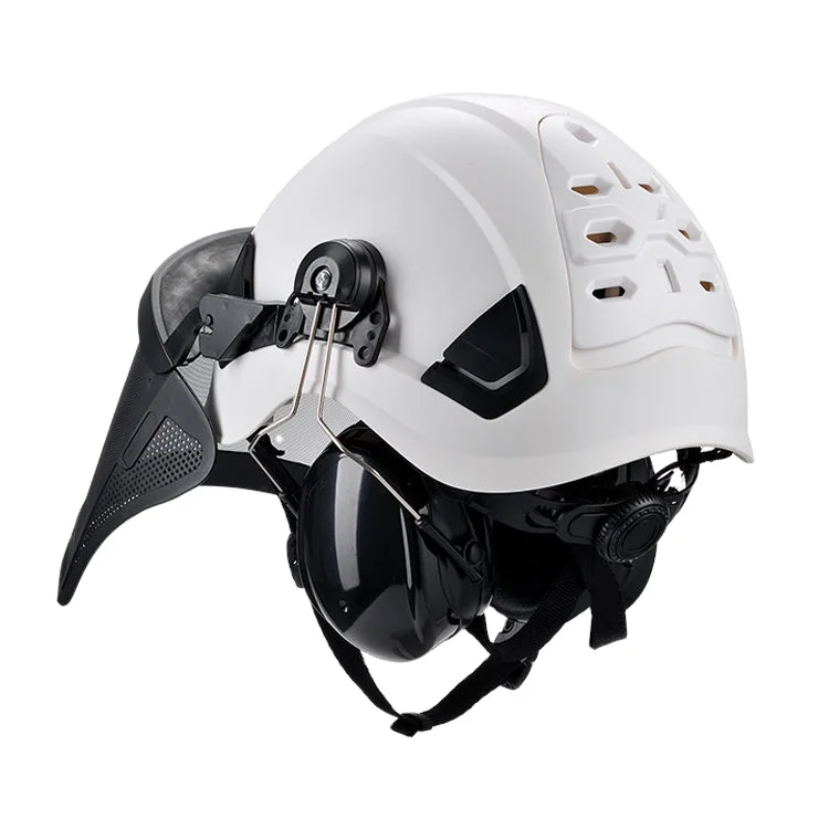 Wholesale High Quality Full Protection Helmet Set Outdoor ABS Helmet Work Helmet With Ear Muffs Protective Face Shield