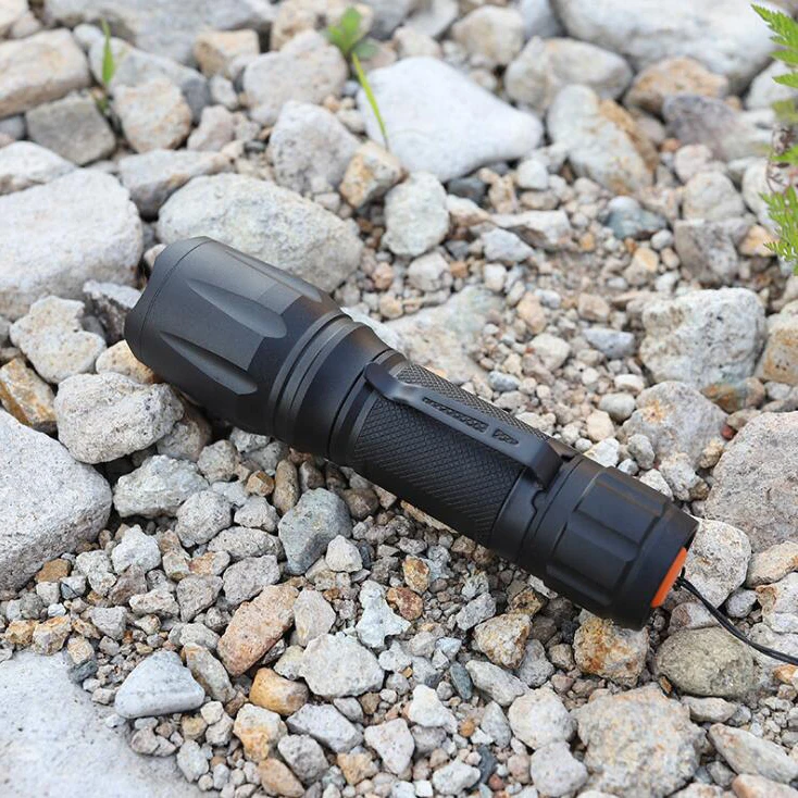 QXMOVING 10W Waterproof Aluminum Alloy Professional Tactical Flashlight Telescopic Zoom Long Shoot Flashlights With Clip
