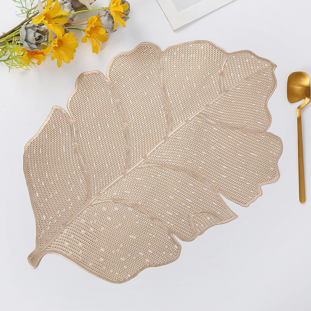 Taizhou modern high quality gold  thick silver vinyl dinning table mat placemats