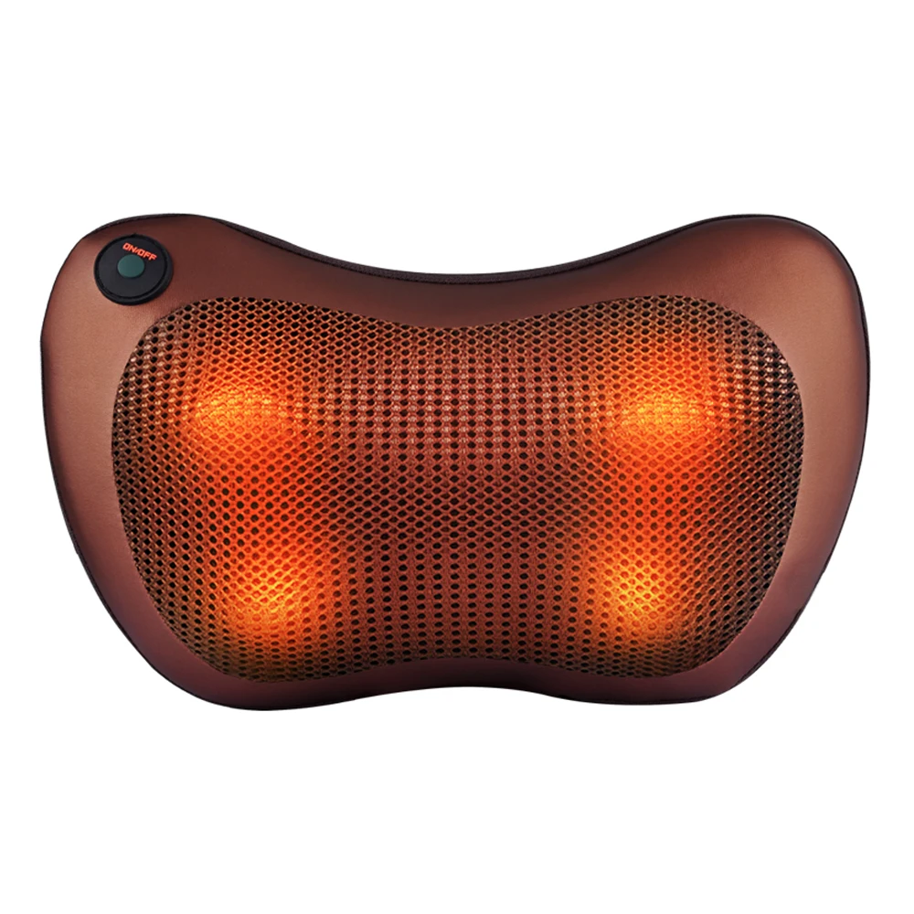 Physical therapy back neck shoulder kneading massage cushion car home EMS pillow massager with heat