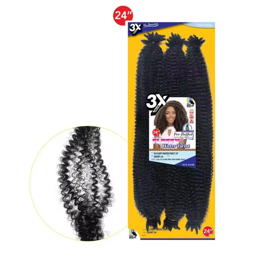 Marley Braid Spring Afro Kinky twist Crochet Hair 3x Fluffy Water Twist
