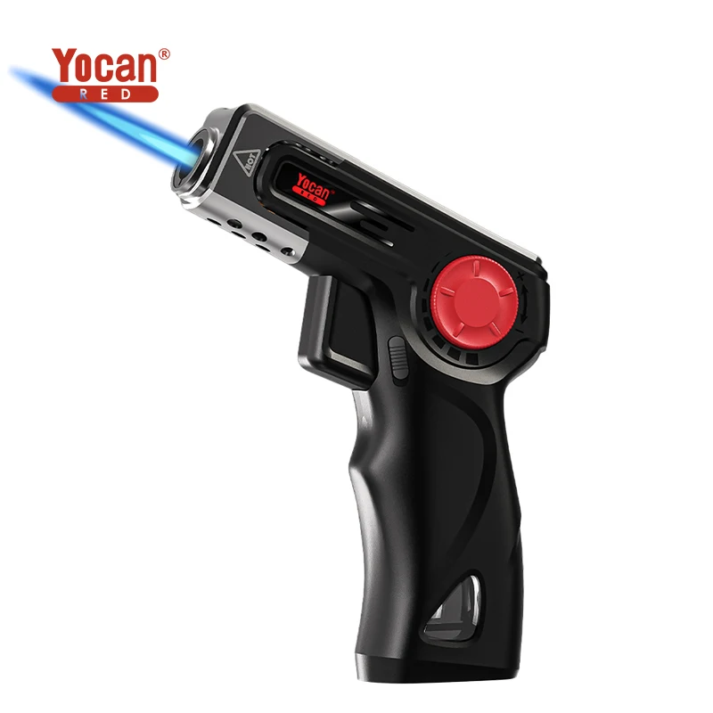 Yocan Red Adjustable Flame Jet Flame Refillable Gas Lighter Windproof Mini Butane Torch Lighter