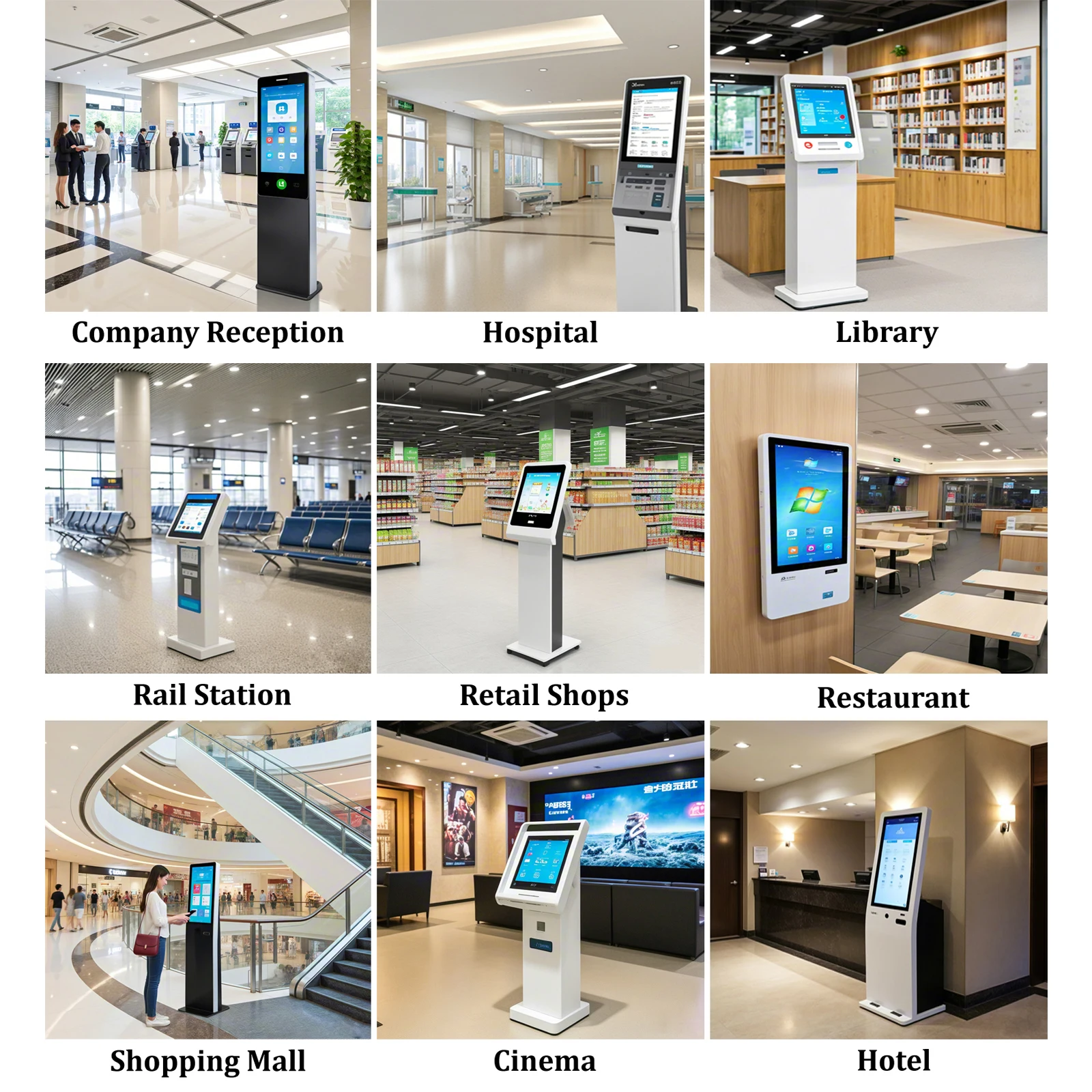 New Design Payment Kiosk Self Ordering Kiosk in Restaurant Equipment with Cash Pos Order Number Wall Mounted Information Kiosk