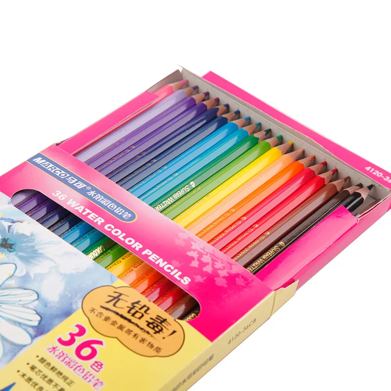 Natural Poplar Wood Colour Pencil For Kids 12 24 36colors professional hand-painted colour pencil set