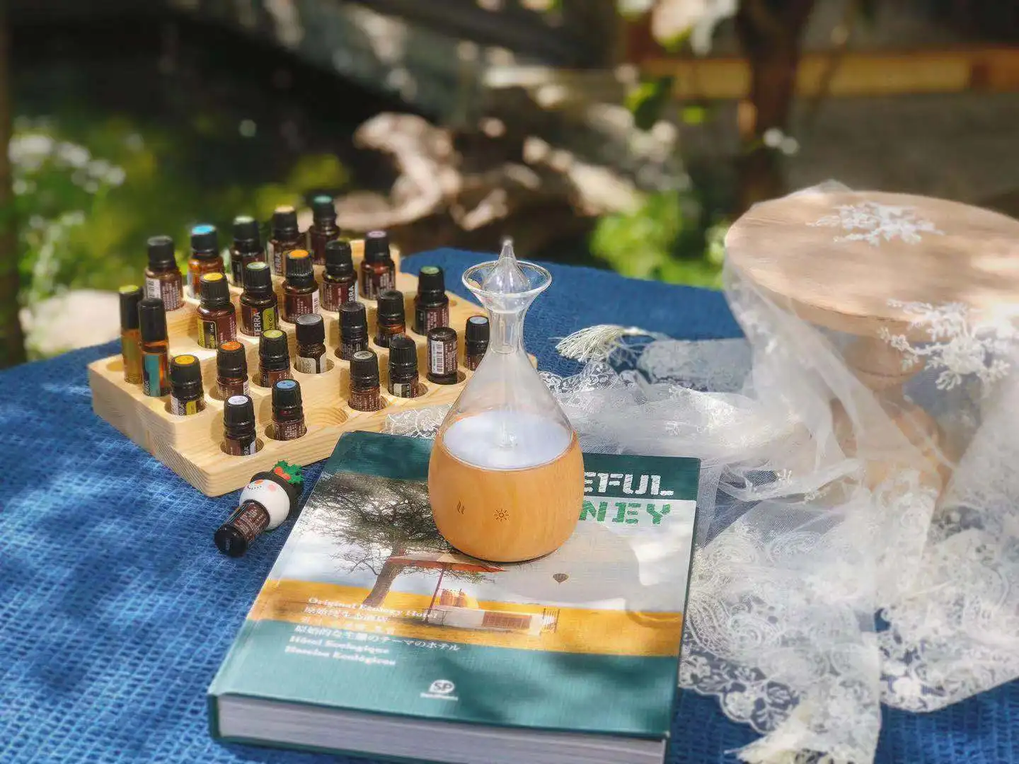 Pure Essential Oil Nebulizing Diffuser Made of Blank Wood and Glass. Waterless Oil Diffuser, No Heat, No Plastic oil contact