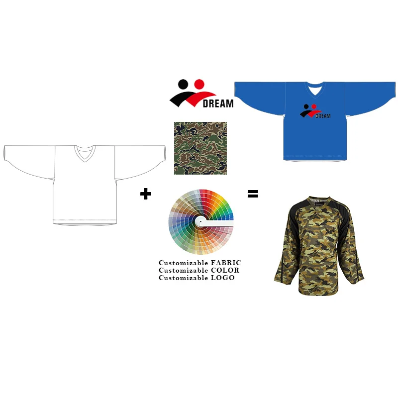 Hot Sales Stitched Sports Ice Hockey Jerseys Red Applique Embroidered Ice Hockey Uniform