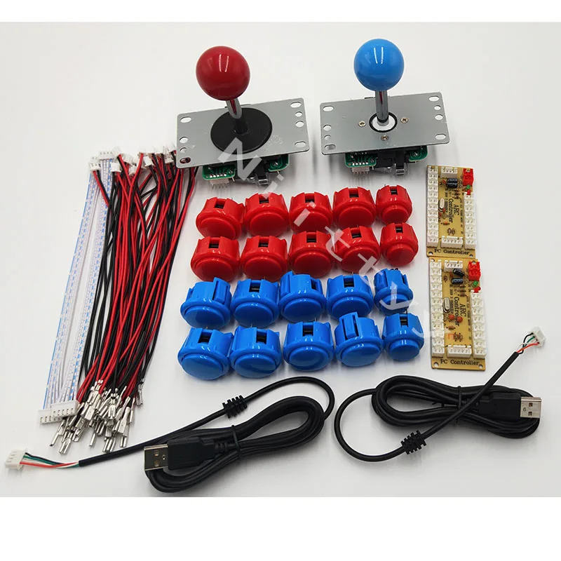 2 игрока копия SANWA Аркада DIY Kit Нулевая задержка USB Настольная игра контроллер Джойстик кодировщик к ПК Raspberry Pi BSF 30 кнопок