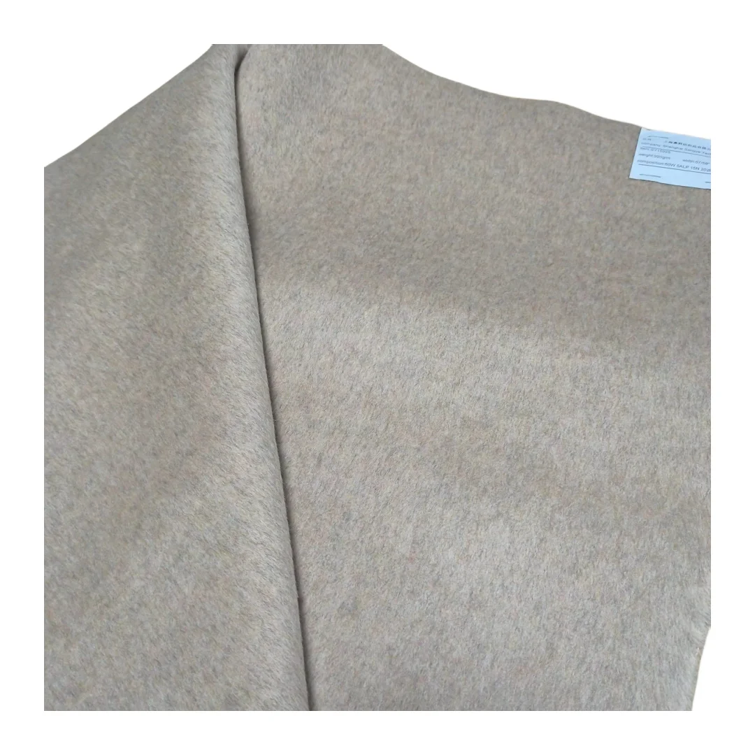 wool fabric melange camel  double-faced top dyed warm heavy coats for men women boys girls jackets in cold winter collection