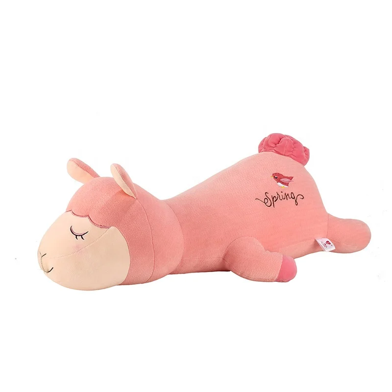 Wholesale Custom Stuffed Soft Furry Cute Lovely Cartoon Gifts Kids Girls Animal Rainbow Alpaca Horse Plush Toy Pillow Doll