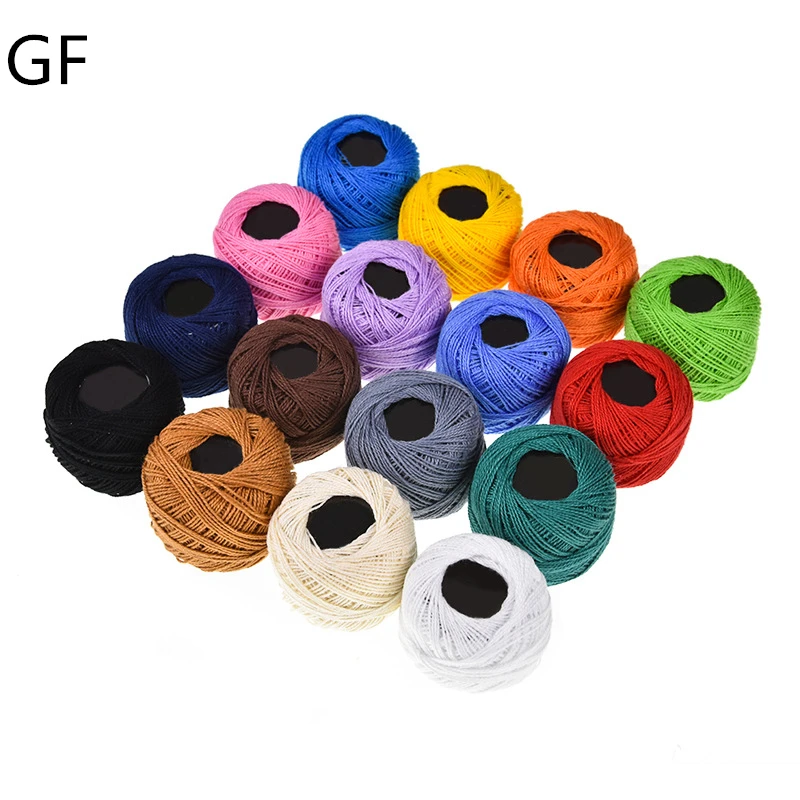 Wholesale DIY Household 16 colors Per PVC Box Embroidery thread Ball Polyester Cotton Thread For Daily Use At Home