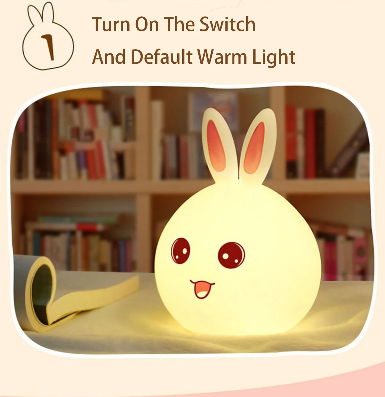 New style Rabbit Lamp For Children Baby Kids Bedside Multicolor Silicone Touch Sensor Tap Control LED Night Light