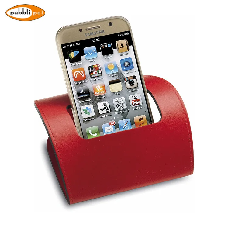 
Promotional Items Top Quality Genuine Leather Office smart phone holder Stand 