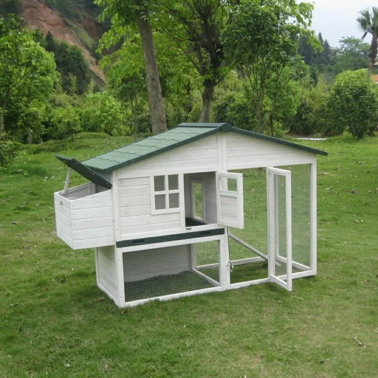 Outdoor large easy clean wooden chicken coop with nesting box