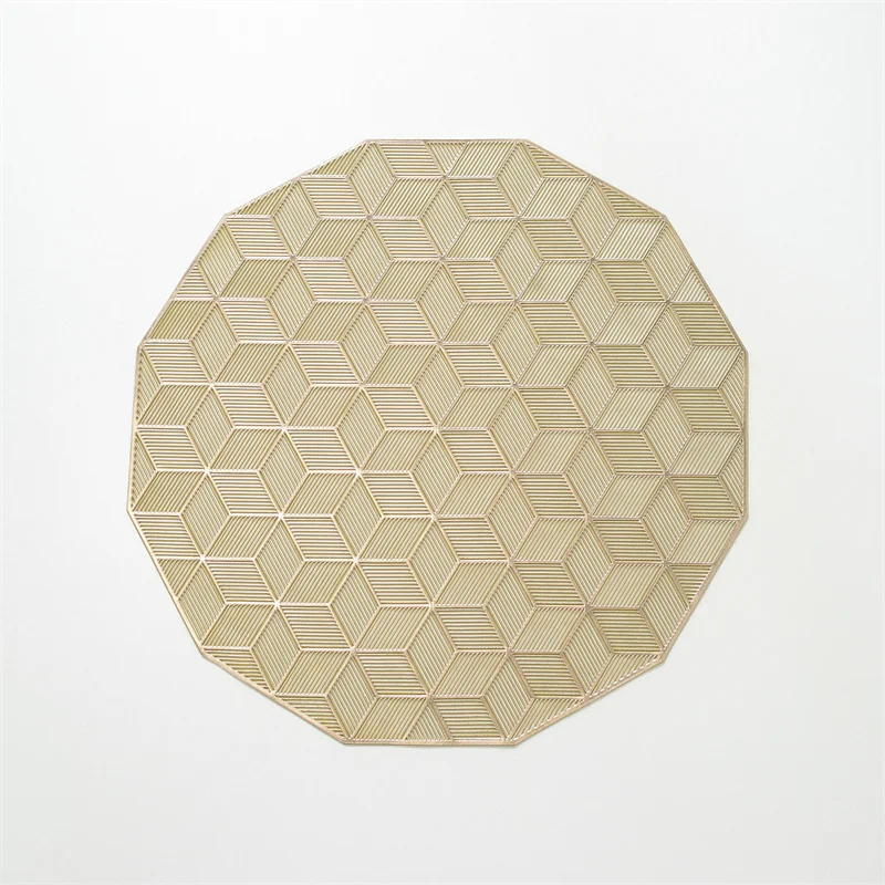 New Arrivals High Quality Heat Resistant Decorative Rose Gold Vinyl Placemat