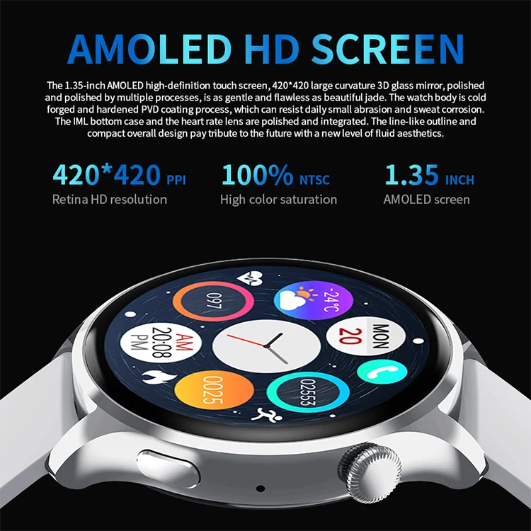Dropshipping Series 7 Reloj Smart Watch HW66 Smartwatch 1.35 Inch Round Screen IP67 Waterproof Smartwatch Men Woman