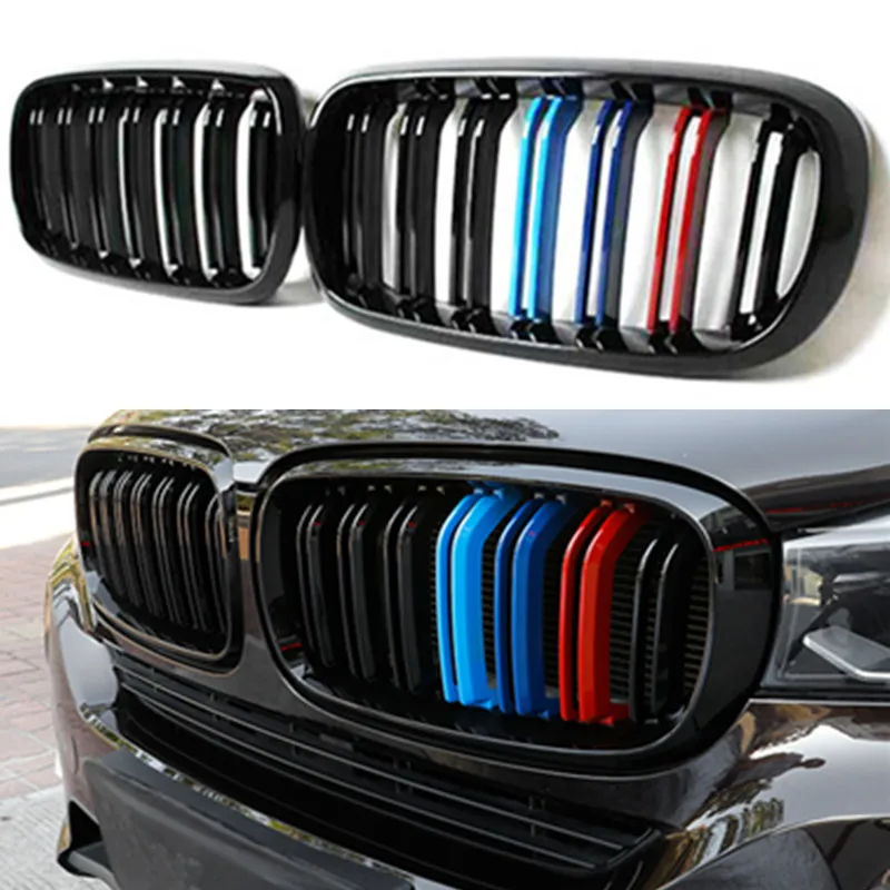 Сменная деталь для BMW X5 X6 F15 F16Glossy M color dual slat front hood ABS решетка для гриля 2014 +