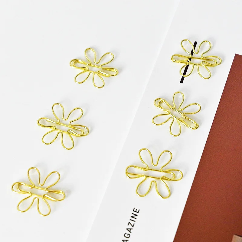 Cute Flower Bookmarks Torsion Spring Metal Accessory for Education-Small Wire Forming Paper Clips and Marks Gifts
