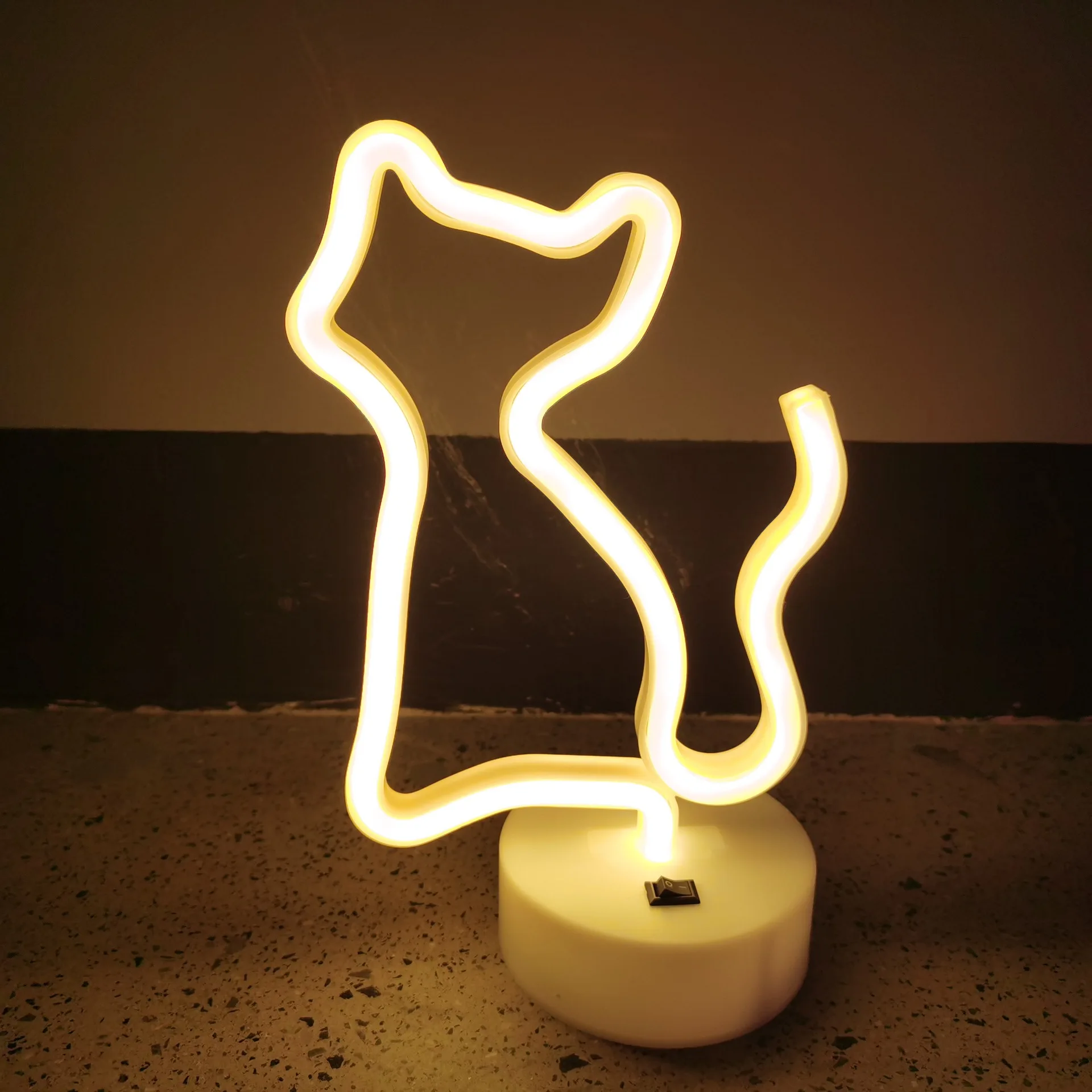 Custom Neon Lamp Sign Plug in Wall Light Led cat with base neon lamp Modeling lamp Creative room furnishings Night light