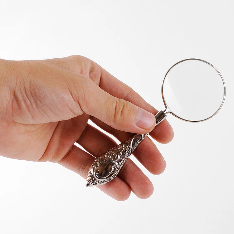 Metal Glass lens handle 5 times magnifying Glass Jewelry Eye Tool Jewellery Lens Magnifying Triplet Glass