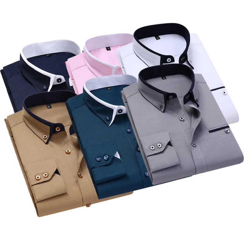 Hign Quality Business Luxury White Long Sleeve stylish Cotton Casual Shirts For Men