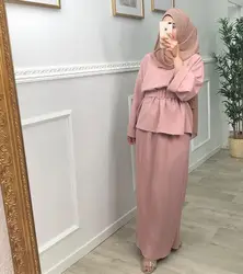 Khamis Arab Islamic Clothing Thobe Women Suit Set Islamic Clothing  Plus  SizeMuslim Women Dress Abaya Dubai Islamic Clothing