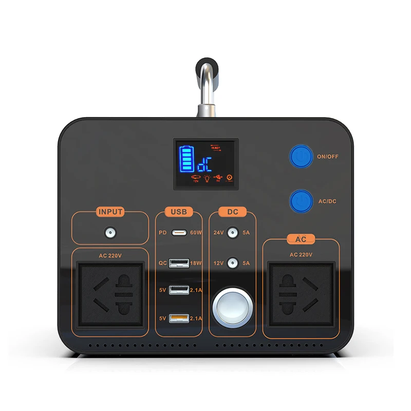 Portable Power Station 600W  500WH Solar Generator 110V Pure Sine Wave AC Outlet Backup Lithium Battery