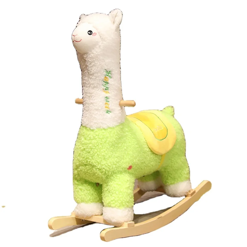 Direct Sales Multi-style Horse Rocking Animal chair Toy Funny Wooden Design PP Cotton Filled for Children Rocking animal