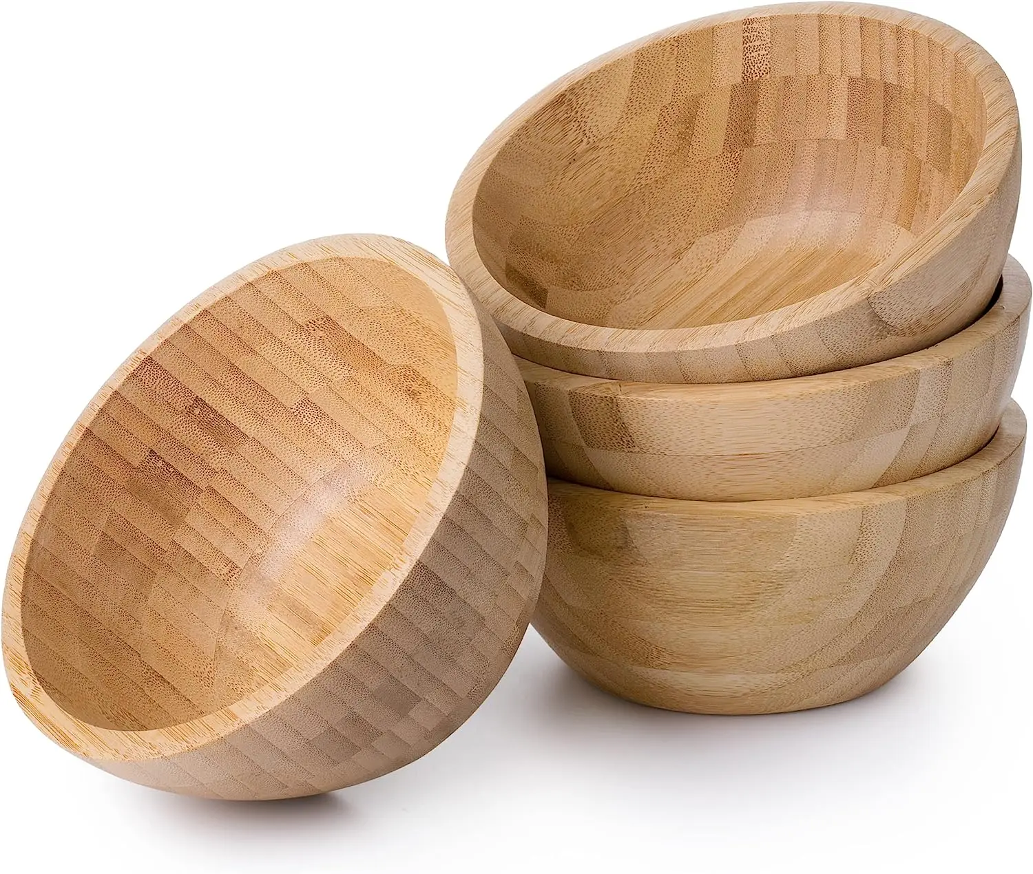Wholesale Natural Bamboo Salad Bowl Customizable Round Bowl Fruit Salad Bowls for Kitchen