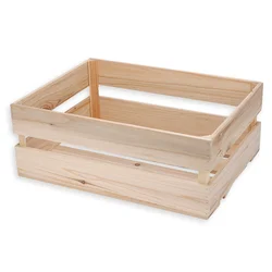 Wholesale custom logo solid wood vegetable storage crate packaging box wooden shipping crate for fruit
