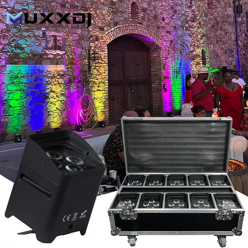 MUXXDJ сценический свет 4*18 Вт RGBWA UV 6 в 1 беспроводной DMX световой сигнал Dj Up освещение для свадебной вечеринки