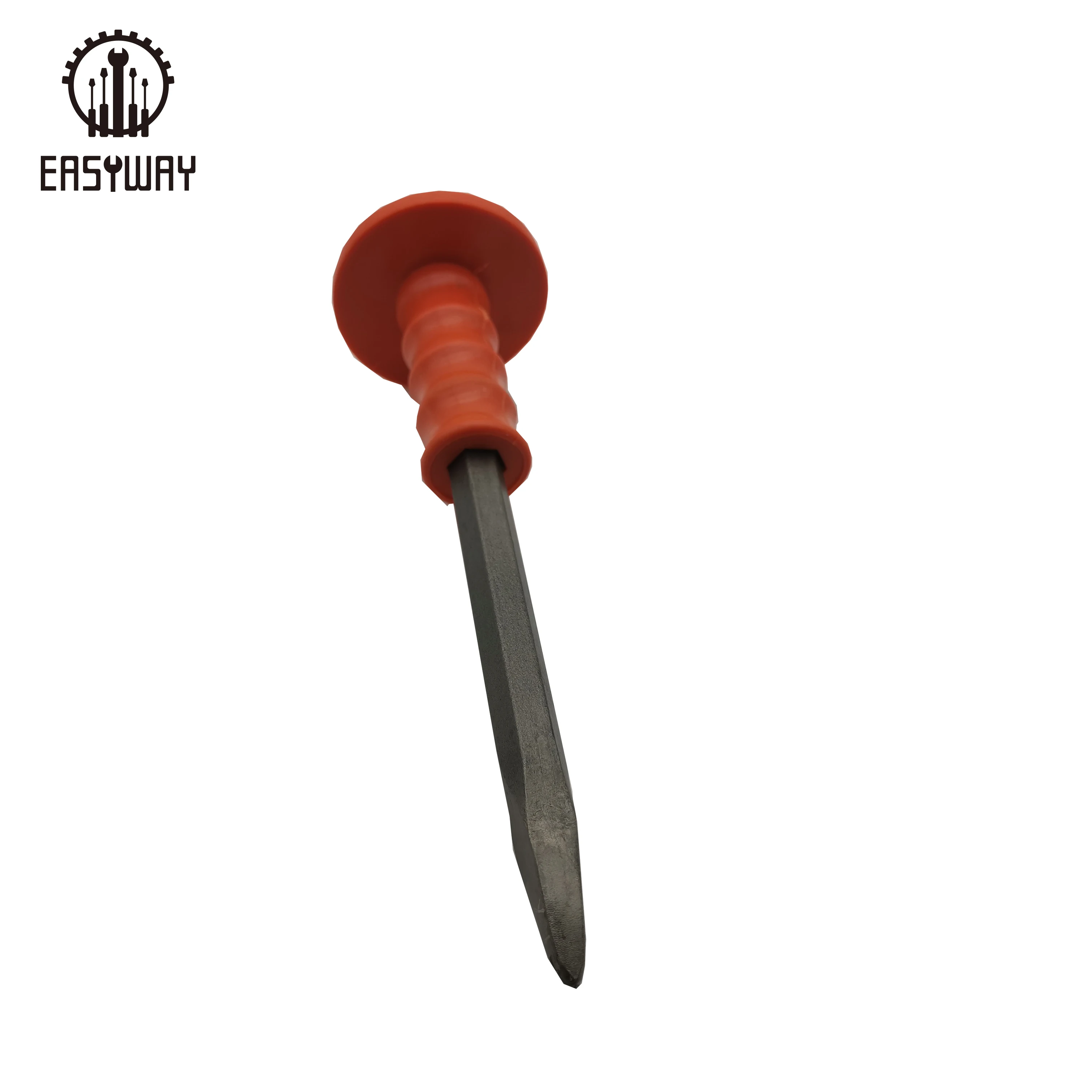 Wholesale Low Price High Quality Rubber Handle Stone Brick Masonry Forged Flat Stone Chisel