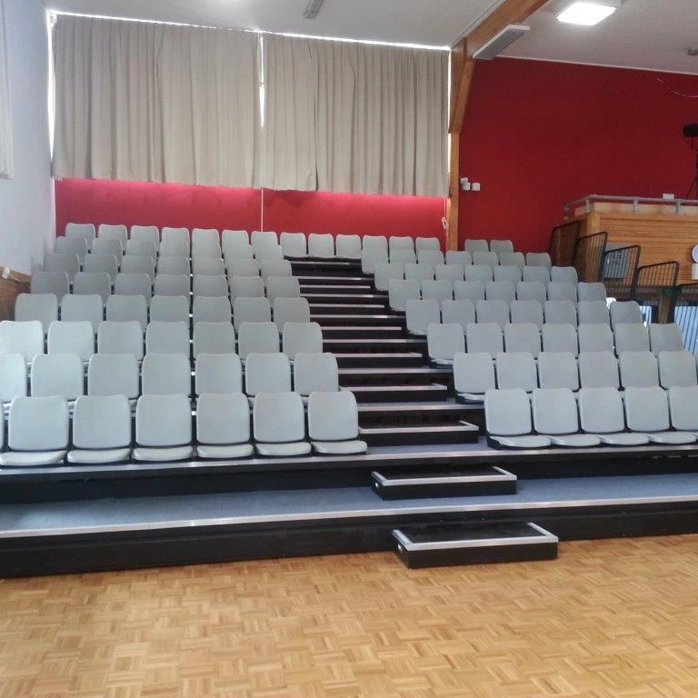  Telescopic Seating System With Indoor Polymer HDPE Seats Retractable Seat for Stadiums Stage Sports