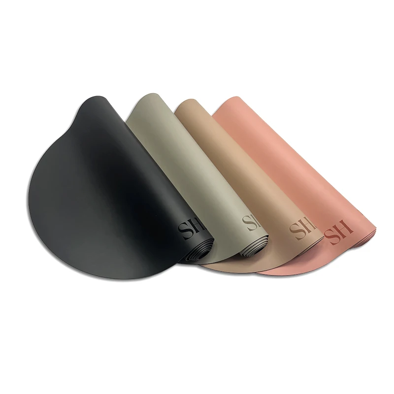 Custom Various Beige Coconut Color Arch Shaped Yoga Matte,Custom Logo Sports Black Nude Color Matt PU Rubber Pill Shape Yoga Mat