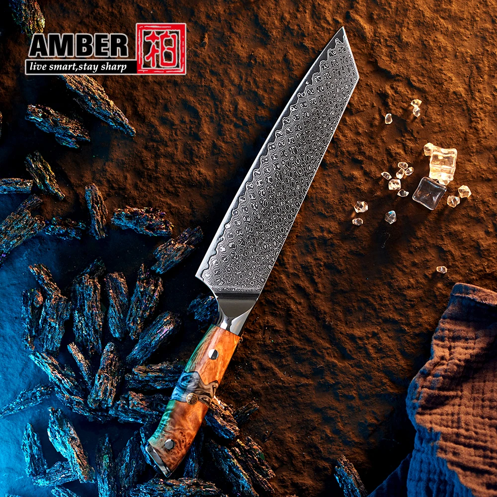 Wholesale guarantee kitchen 67 layers vg10 damascus steel knife gift kiritsuke damascus kitchen knife with resin handle