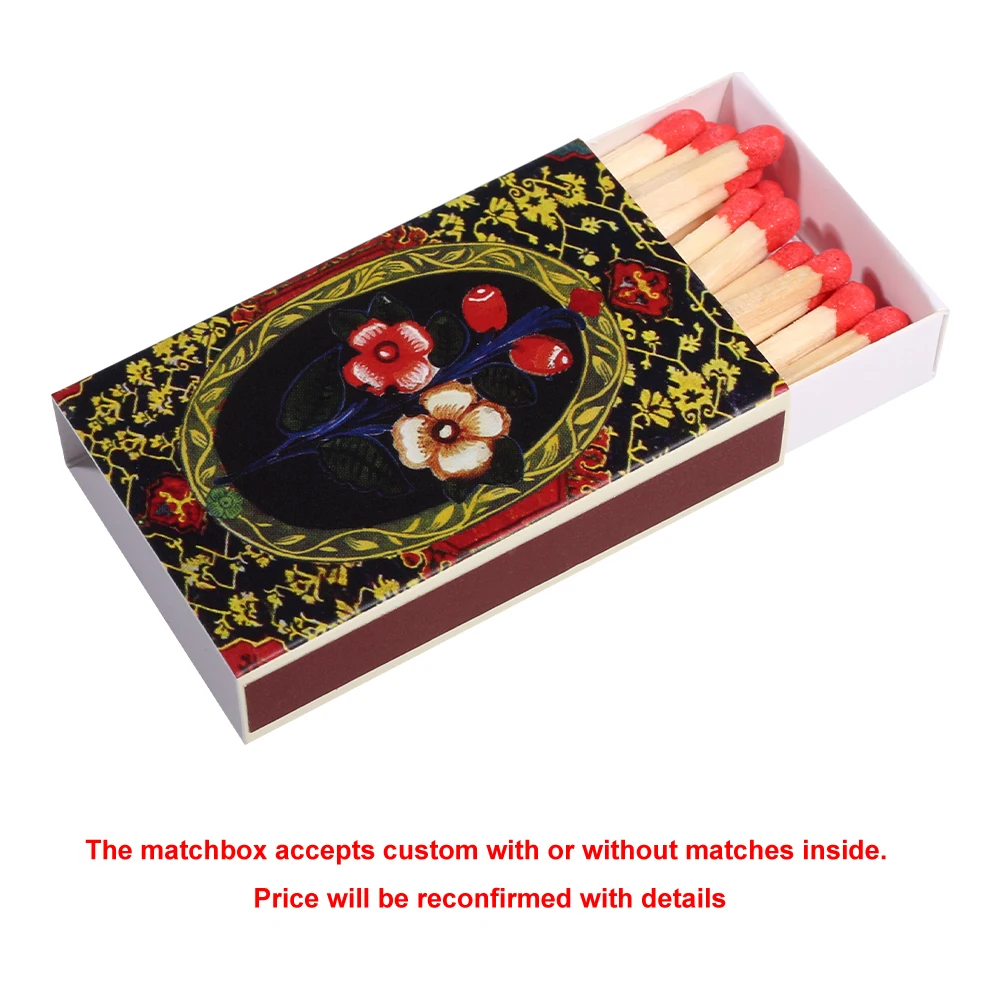 Customizable 2024 two piece matching set packaging box match sticks for candles