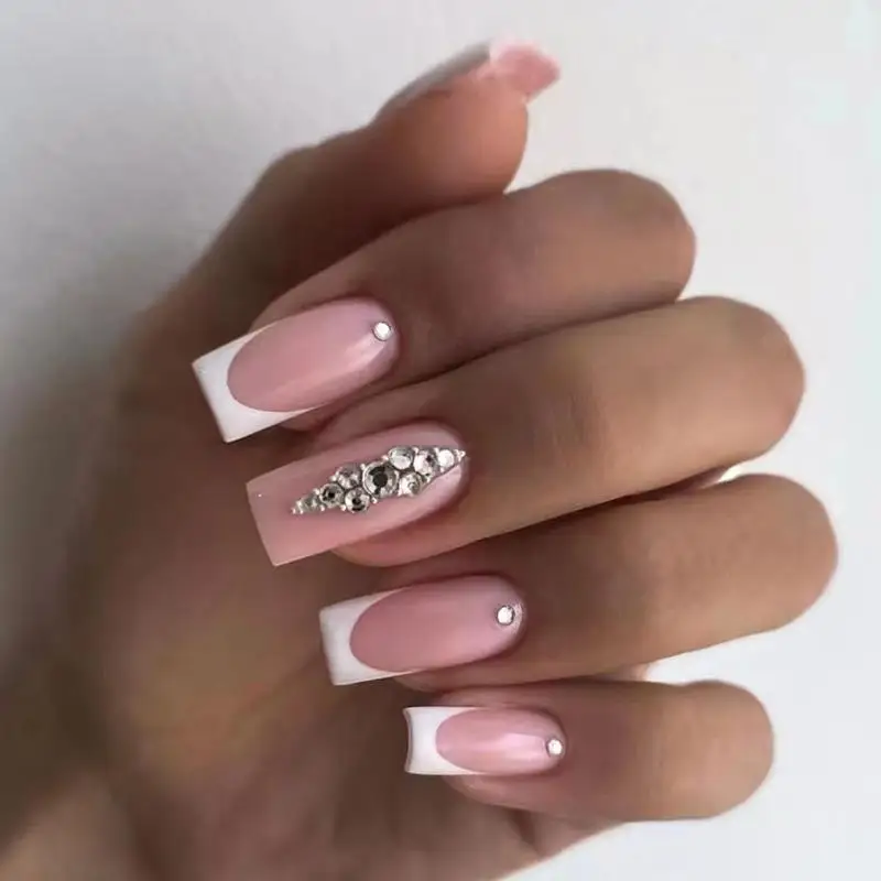 Wholesale Cheap 24pcs Jelly Glue Press-On Foot Nails Hand-Painted Floral Press-On Nails Finger Nail