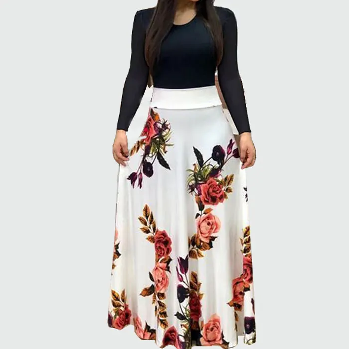 15 видов стилей S-5XL Женская одежда с цветочным принтом длинное платье 2020 элегантные летние женские туфли на высоком каблуке, вечернее платье с длинными рукавами