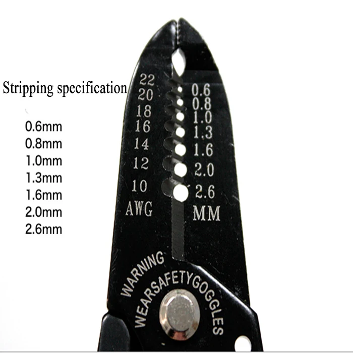 Black Oxide 10-22 AWG Yellow Handle Copper Electric Wire Stripper