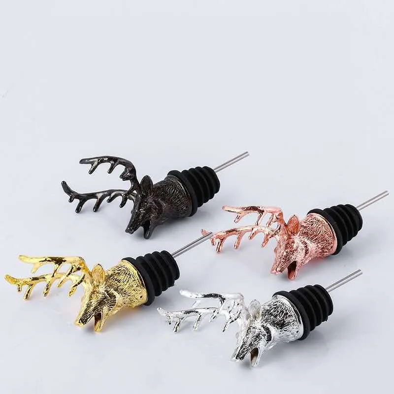 wholesale custom factory wine stopper bar accessories metal wine pourer for liquor dispenser stopper plug