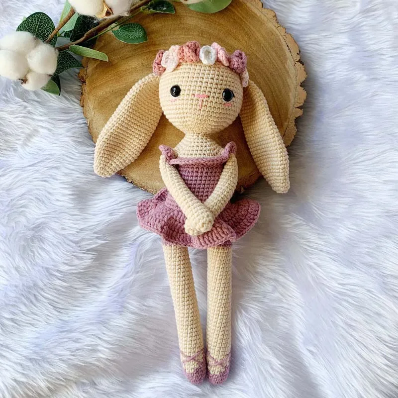 Custom Crochet Bunny Toy Cute Baby Gift knitted rabbit doll Crochet Bunny Doll Cute Bunny Nursery Toy Amigurumi Stuffed Toy