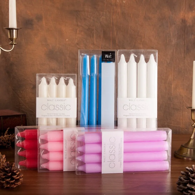 Wholesale Printed Unscented Unscented Paraffin Wax Wedding Led Pillar Candles Taper Candles Stick Bulk