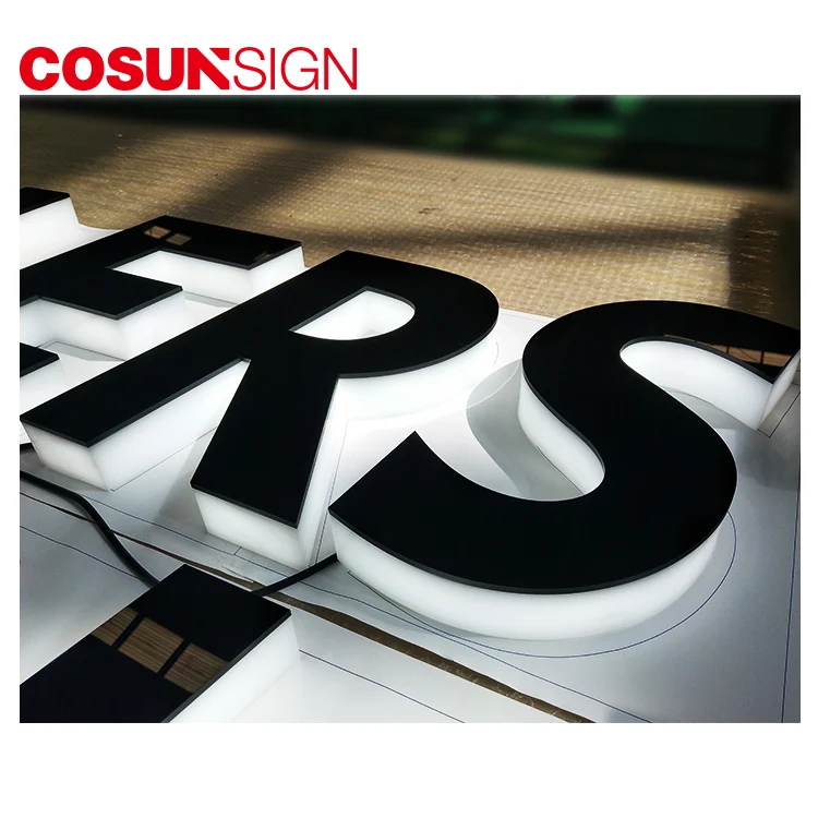 Cosun 3d letters acrylic rimless frontlit channel letters glowing letters