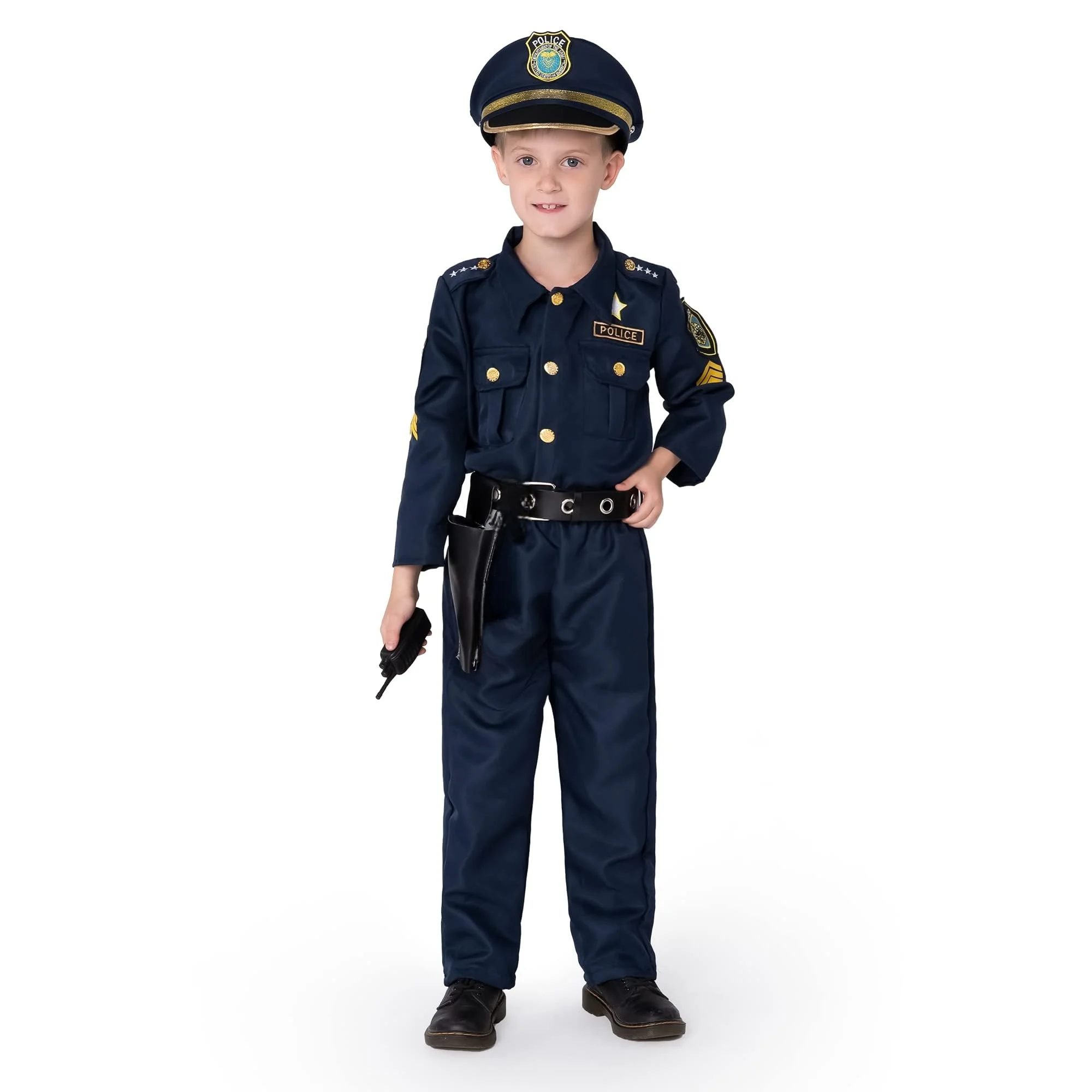 Wholesale Boys Police Officer Uniform Cosplay Outfit Kids Halloween Carnival Party Career Day Costumes