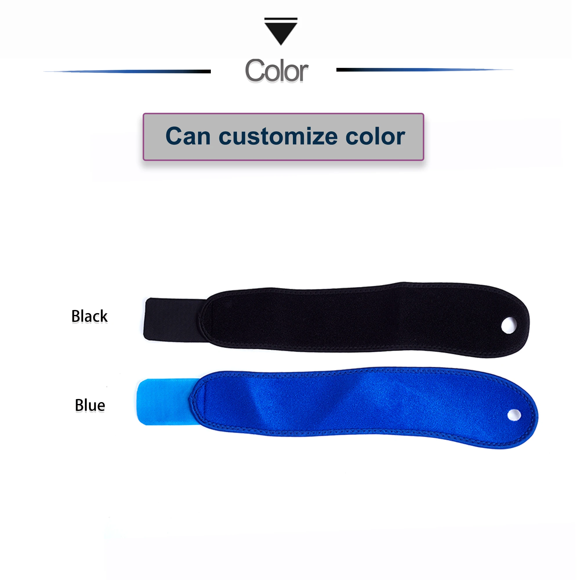 Hot Sale Adjustable Wrist Straps Neoprene Black Bule Fitted Yoga Wrist Sweat Bands Brace Support